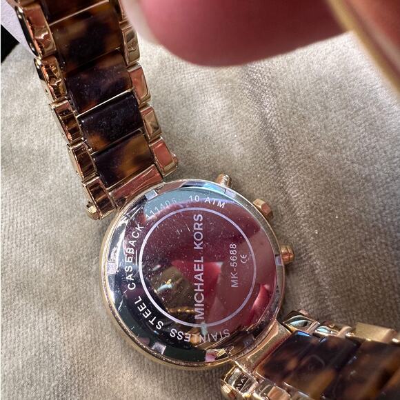 Michael Kors Parker Gold-Tone Tortoise Acetate Watch Womens main image 10
